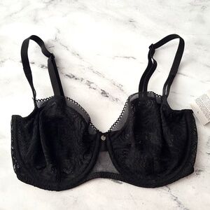 Chantelle Nwt Black Lace C Jolie Demi Underwire Unlined Bra 13B5